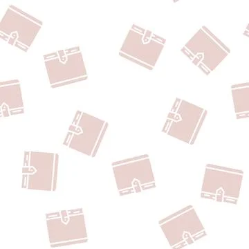 Diary notebook glyph vector seamless pattern Illustrazione stock