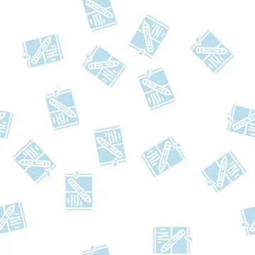 Diary notebook glyph vector seamless pattern Illustrazione stock