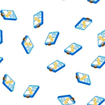 Diary notebook isometric icon seamless pattern Illustrazione stock
