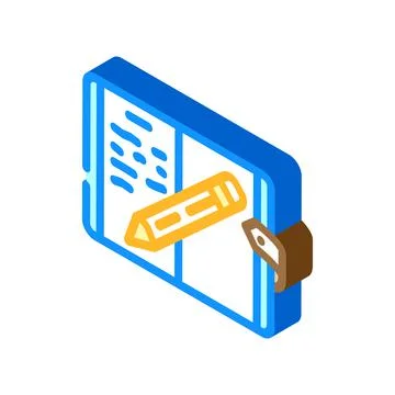 Diary notebook isometric icon vector illustration イラスト素材