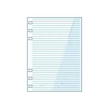Diary notebook line page cartoon vector illustration Stock Illustration