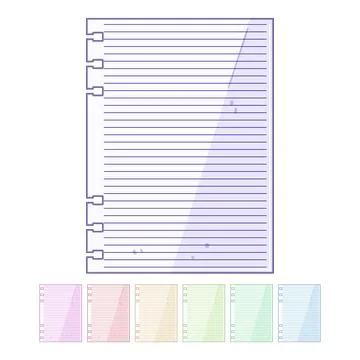 Diary notebook line page cartoon vector graphic Stock Illustration