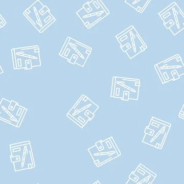 Diary notebook line seamless pattern Stock Illustration
