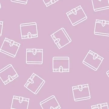 Diary notebook line vector seamless pattern Stock Illustration
