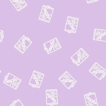 Diary notebook line vector seamless pattern Stock Illustration