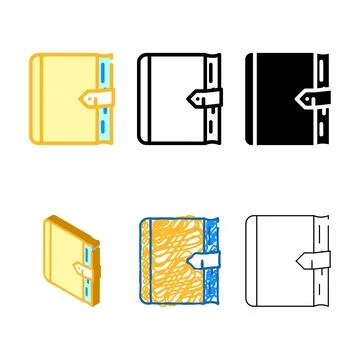 Diary notebook minimal color icon vector Stock Illustration