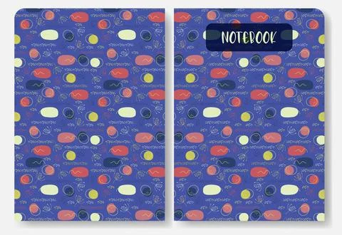 Diary notebook template. Childish school notebook cover design template Stock Illustration