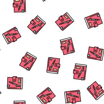 Diary notebook vector seamless pattern Illustrazione stock