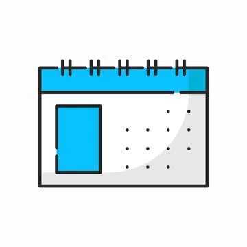 Diary notepad sheet, spiral bind calendar page Stock Illustration