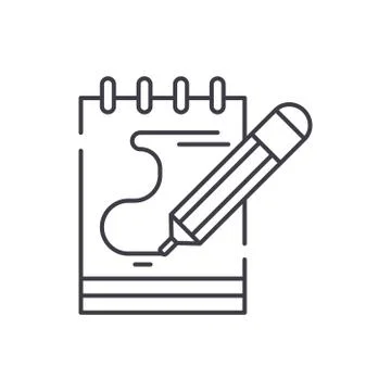 Diary notes line icon concept. Diary notes vector linear illustration, symbol Illustrazione stock
