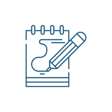 Diary notes line icon concept. Diary notes flat vector symbol, sign, outline Stock Illustration