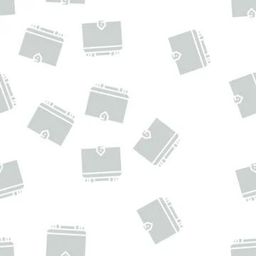 Diary with pen glyph vector seamless pattern Stock Illustration