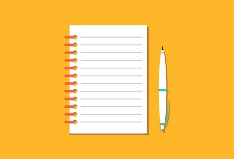 Diary Pen Notebook Creative Writing Working Illustration Business Announcement Stock Illustration