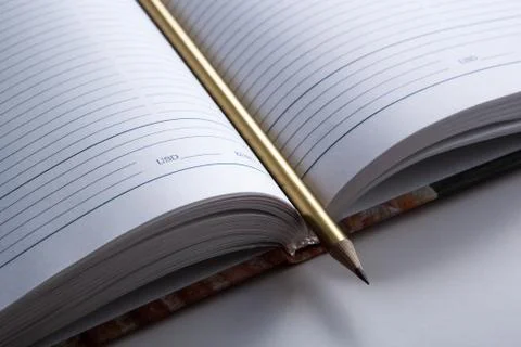 Diary with pencil Foto stock