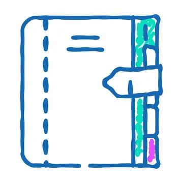 Diary with separator icon doodle illustration Illustrazione stock