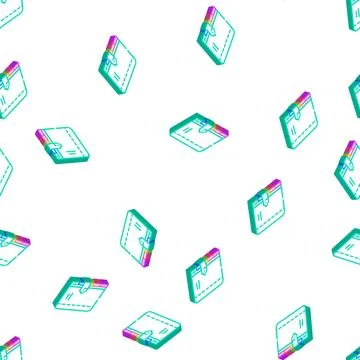 Diary with separator isometric icon seamless pattern Illustrazione stock