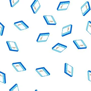 Diary stationery accessory isometric icon seamless pattern Illustrazione stock