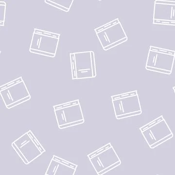 Diary stationery accessory line vector seamless pattern Illustrazione stock