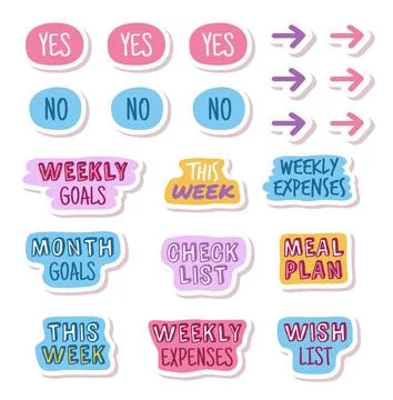 Diary Sticker Set Royalty-Free Images, Stock Photos & Pictures