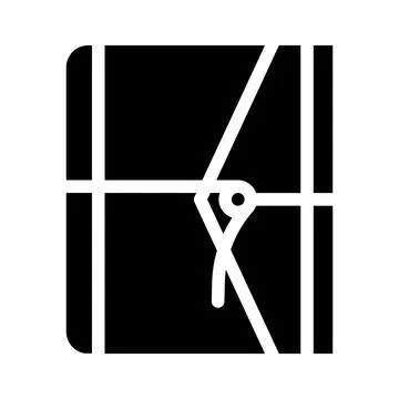 Diary with string glyph icon vector illustration Stock Illustration