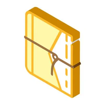 Diary with string isometric icon vector illustration Stock Illustration