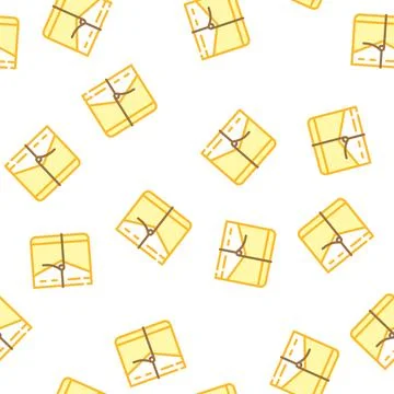 Diary with string vector seamless pattern Stock Illustration