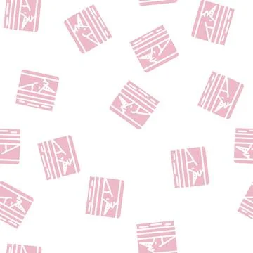 Diary with unicorn glyph vector seamless pattern Stock Illustration