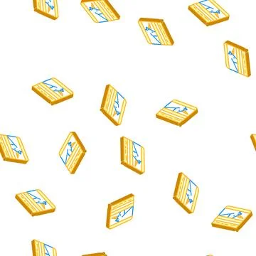 Diary with unicorn isometric icon seamless pattern Stock Illustration