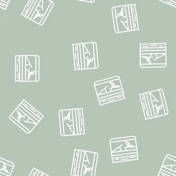 Diary with unicorn line vector seamless pattern Stock Illustration