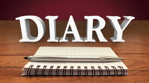 Diary Writing Journal Entry Secret Thoughts Daily Record Notepad Pen Stock Footage 61362699