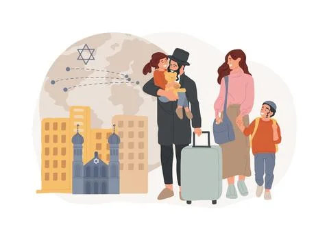 Diaspora isolated concept vector illustration. Ilustración de archivo