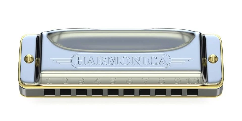 Diatonic harmonica 3D Diatonic harmonica 3D render illustration isolated o... Stock Photos