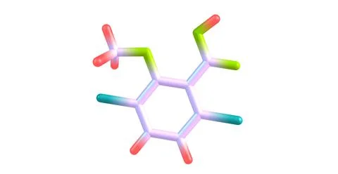 Dicamba molecular structure isolated on white Stock Illustration