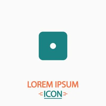 Dice 1 computer symbol Stock Illustration