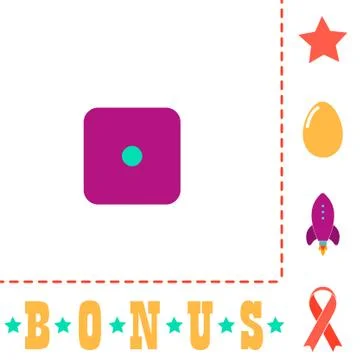 Dice 1 computer symbol Stock Illustration