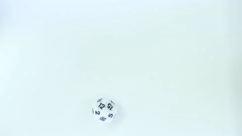 Dice 20 is thrown, the upper face is 12 Stock Footage 277937594
