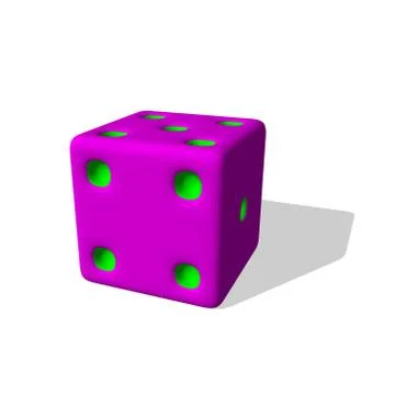 Dice. 3d Vector colorful illustration. Stock Illustration