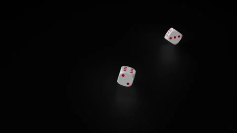 Dice 6 plus 6.Gambling Dices rolling. Slow motion. Camera follow the playing Stock Footage 246571893