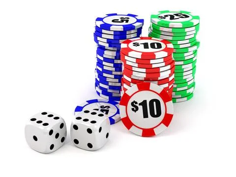 Dice and chips. 3d Dice and chips. 3d Copyright: xZoonar.com/MaksymxYemely... Stock Photos