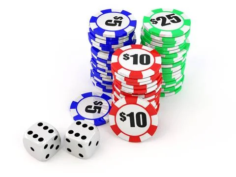 Dice and chips. 3d Dice and chips. 3d Copyright: xZoonar.com/MaksymxYemely... Stock Photos