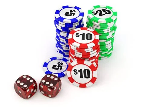Dice and chips. 3d Dice and chips. 3d Copyright: xZoonar.com/MaksymxYemely... Stock Photos