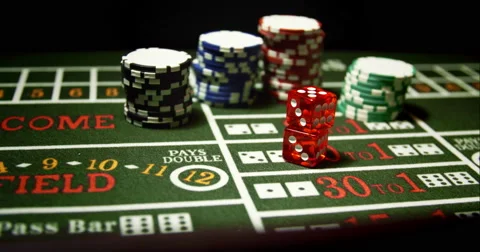Dice and Chips on Craps Game 스톡 동영상 49406511