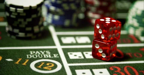 Dice and Chips on Craps Game 스톡 동영상 49407167