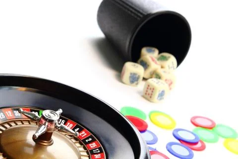 Dice and chips 스톡 사진