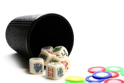 Dice and chips Stock Photos