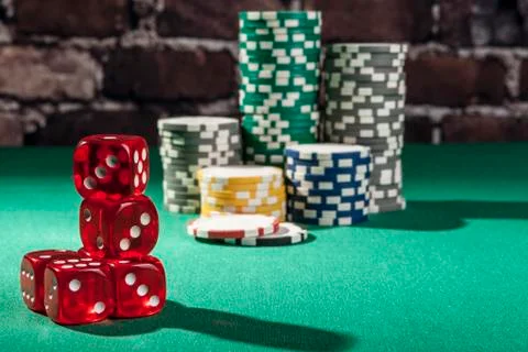 Dice and Chips Stock Photos