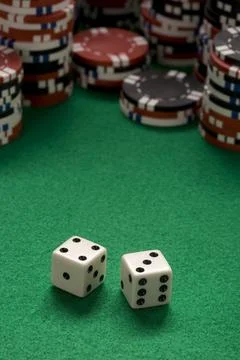 Dice and Chips Stock Photos