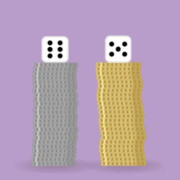 Dice and coins Stock Illustration
