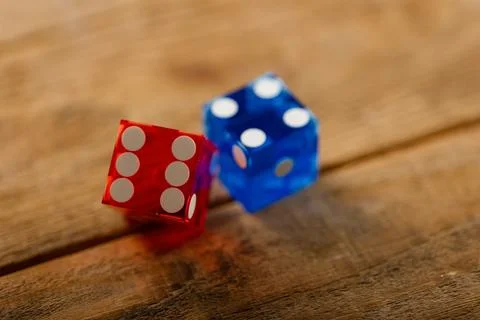 Dice are an important part of the tricks of magic artists, illusionists Stock Photos