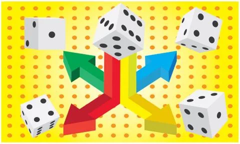 Dice arrow on abstract Stock Illustration